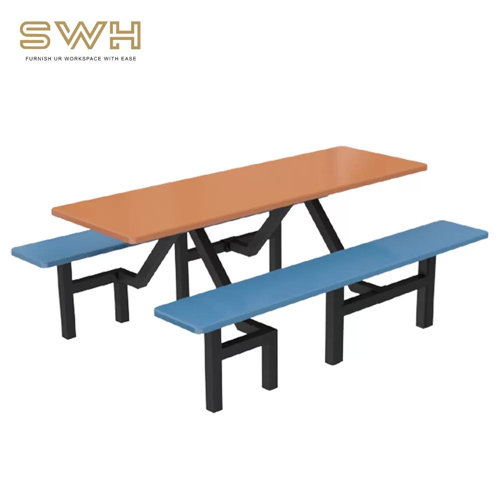 Canteen Set Table and Chair 6 Seater Rectangle Table | Cafe Furniture Penang