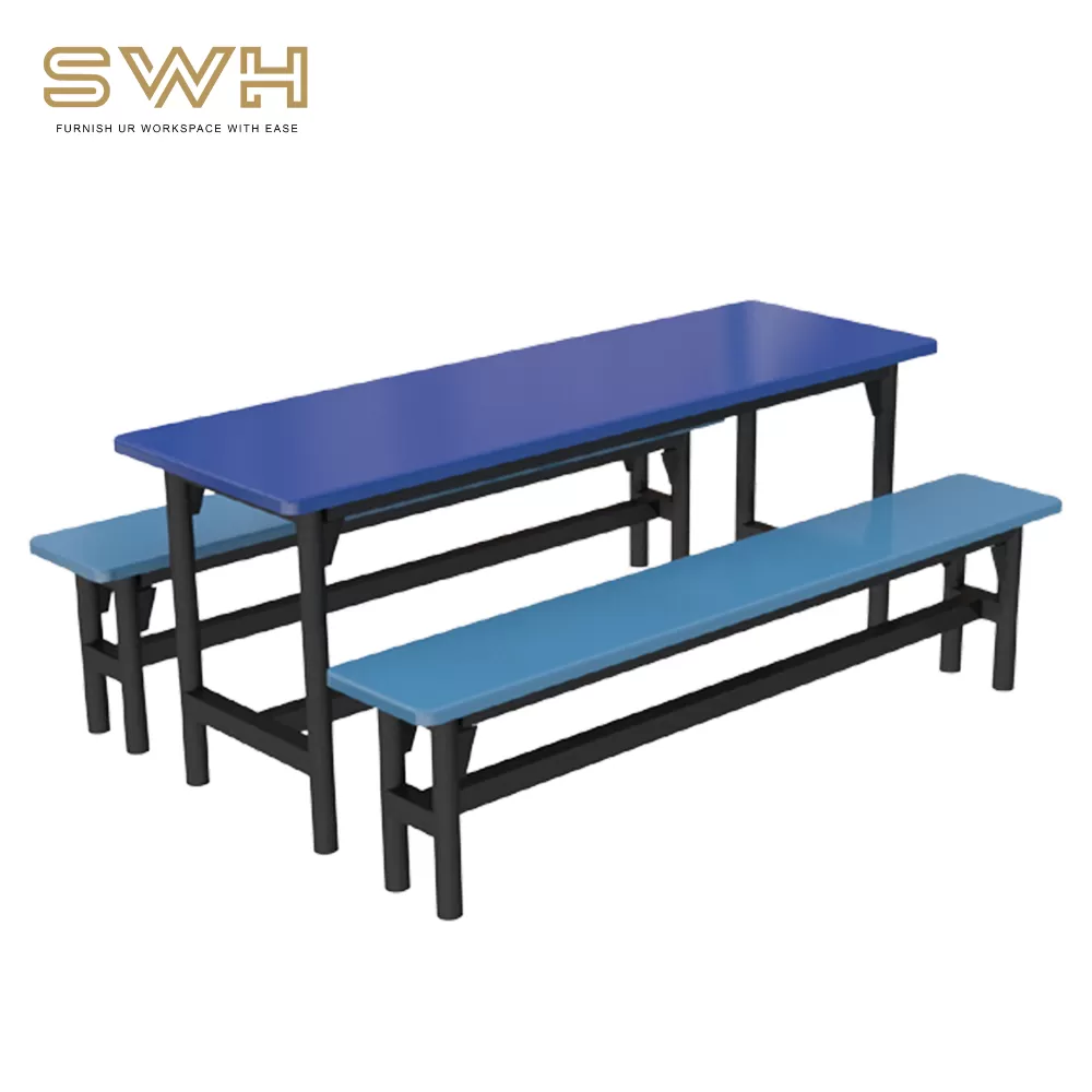 Canteen Set Table and Chair 6 Seater Rectangle Table | Cafe Furniture Penang