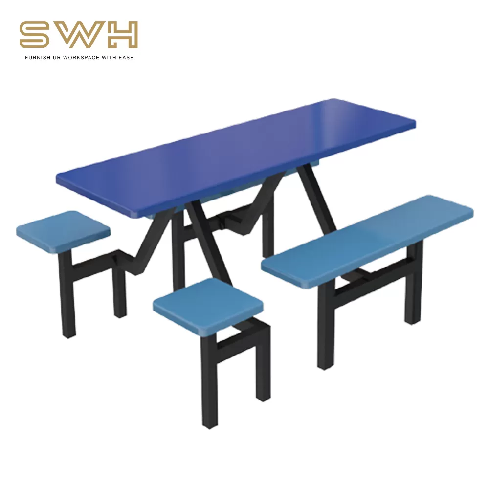 Canteen Set Table and Chair 6 Seater Rectangle Table 