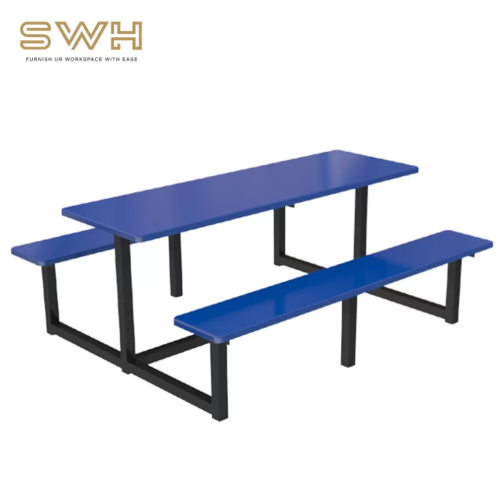 Canteen Set Table and Chair 6 Seater Rectangle Table | Cafe Furniture Penang