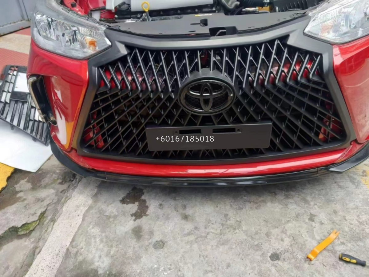 Toyota Vios front Grille lexus Grill depan abs gloss black kilat hitam  replace upgrade new look