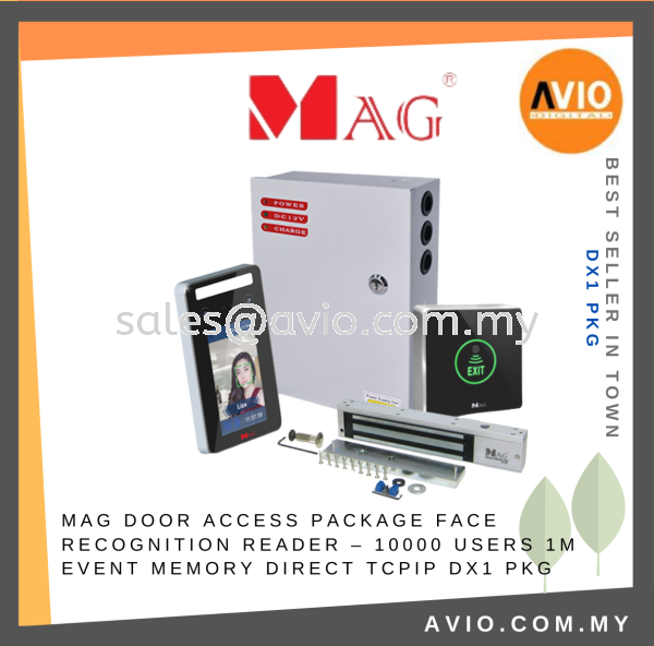 MAG Magnet Standalone Door Access FR300 EM RFID Password Face Recognition LCD Keypad Power Supply Package CDS18 DX1 PKG MAG Johor Bahru (JB), Kempas, Johor Jaya Supplier, Suppliers, Supply, Supplies | Avio Digital