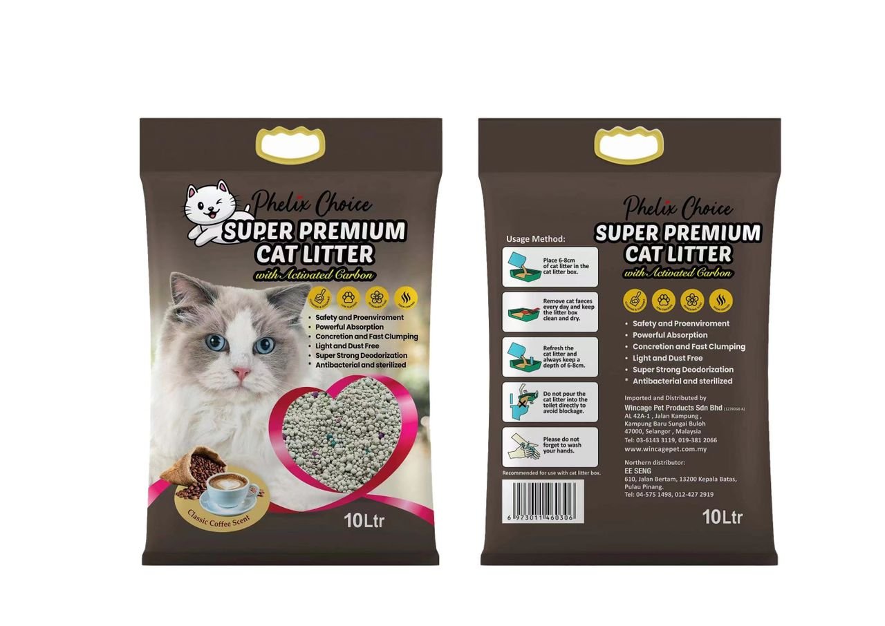 Phelix Choice Bentonite Cat Litter 10L - Coffee