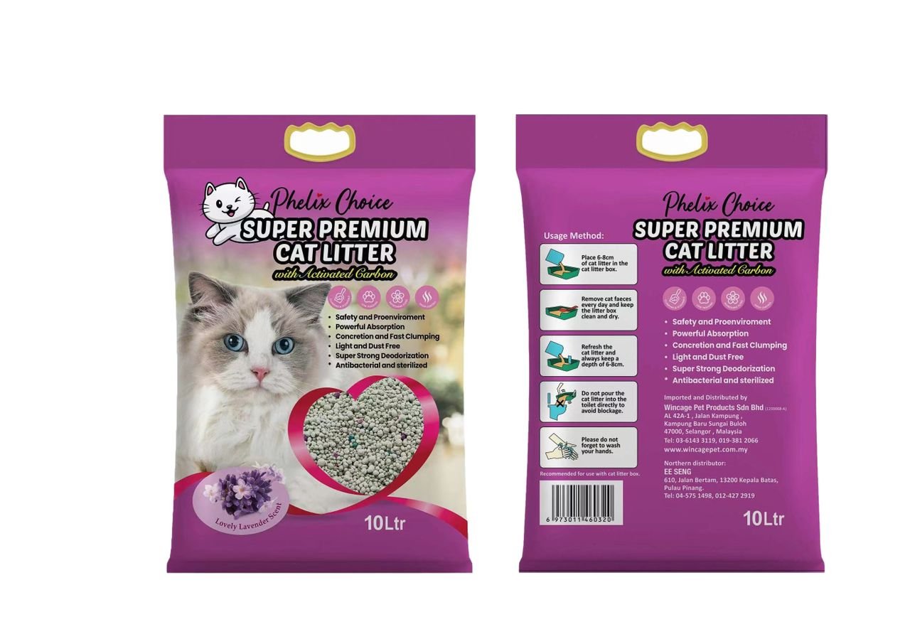 Phelix Choice Bentonite Cat Litter 10L - Lavender