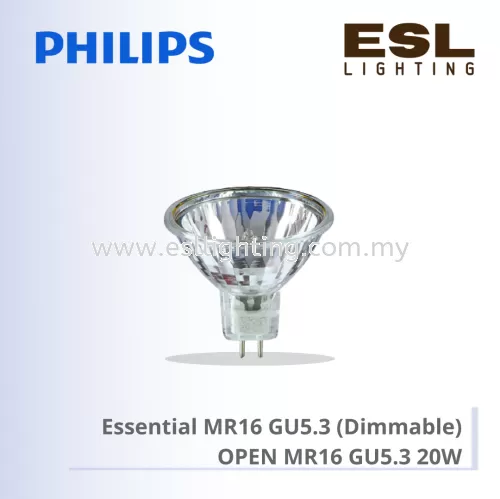 PHILIPS HALOGEN BULB Essential MR16 GU5.3 20W (Dimmable) 36D OPEN 1CT/10X5F 924045317186