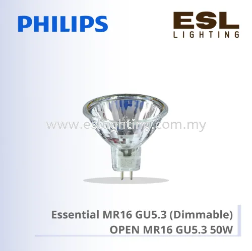 PHILIPS HALOGEN BULB Essential MR16 GU5.3 50W (Dimmable) 36D OPEN 1CT/10X5F 924045517186