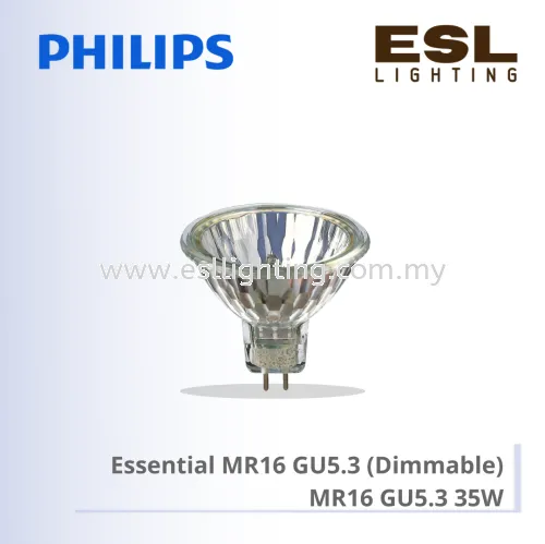 PHILIPS HALOGEN BULB Essential MR16 GU5.3 35W (Dimmable) 36D 12V 1CT/10X5F 924049617186