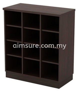 12 Pigeon hole low cabinet Walnut Series