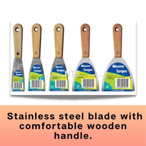 Selleys Wooden Handle Stainless Steel Scraper