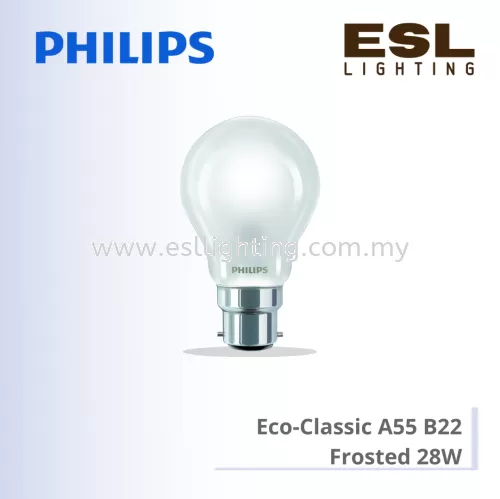 PHILIPS Eco Classic B22 28W 240V A55 FROSTED 925694145502