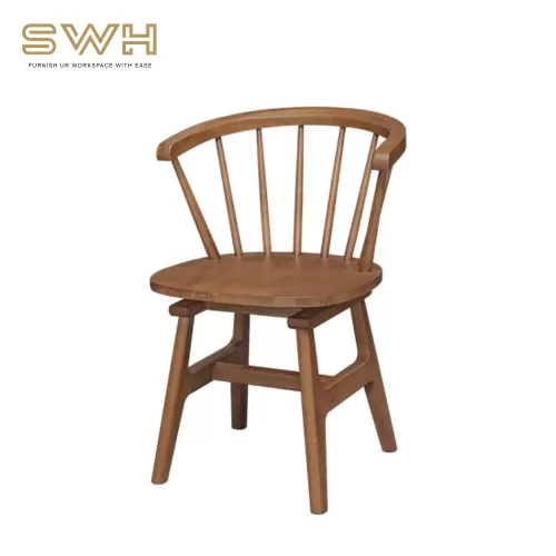 KPSW Wooden Swivel Dining Arm Chair | Cafe Furniture Penang