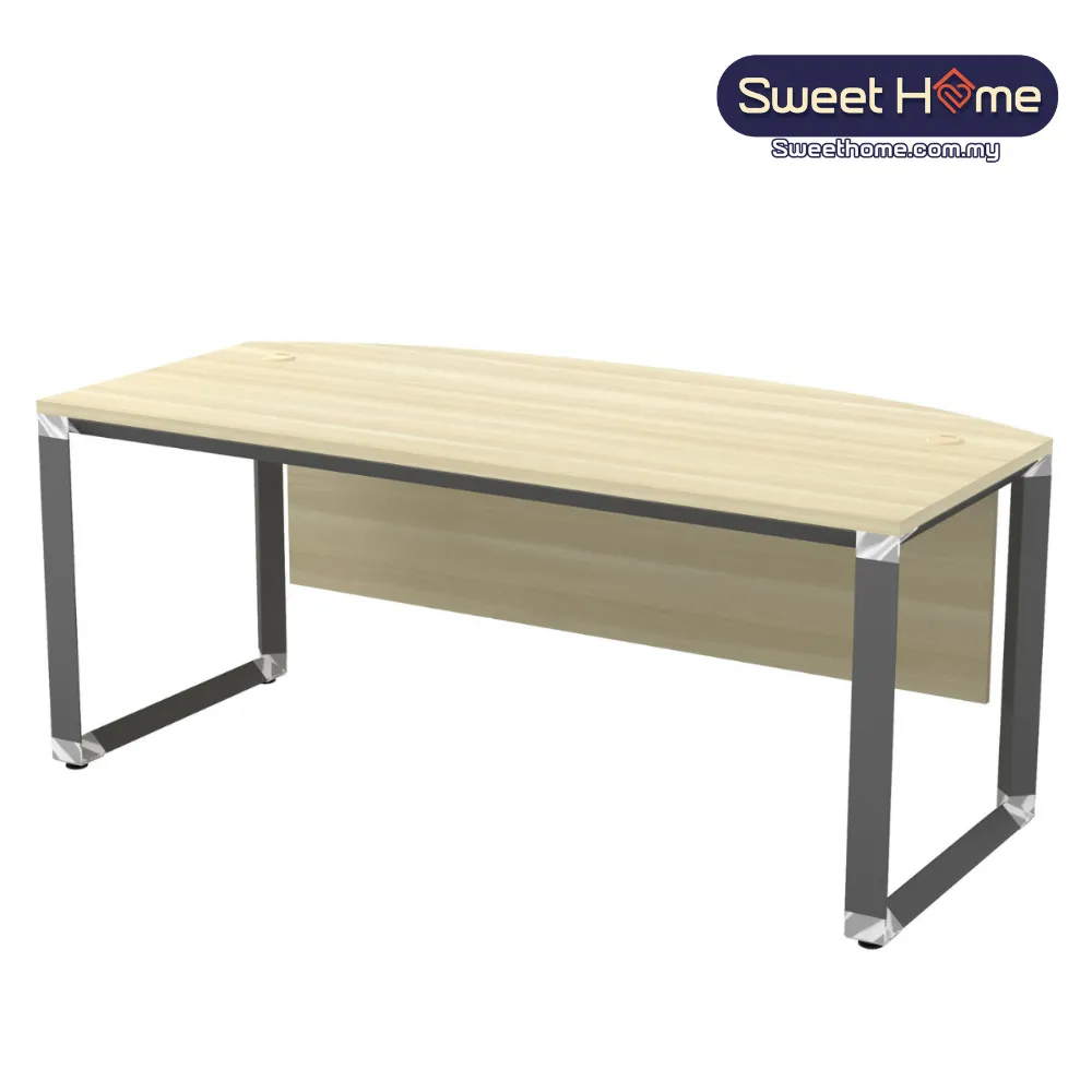 Curve-Front Executive Table With Wooden Front Panel｜Office Table Penang