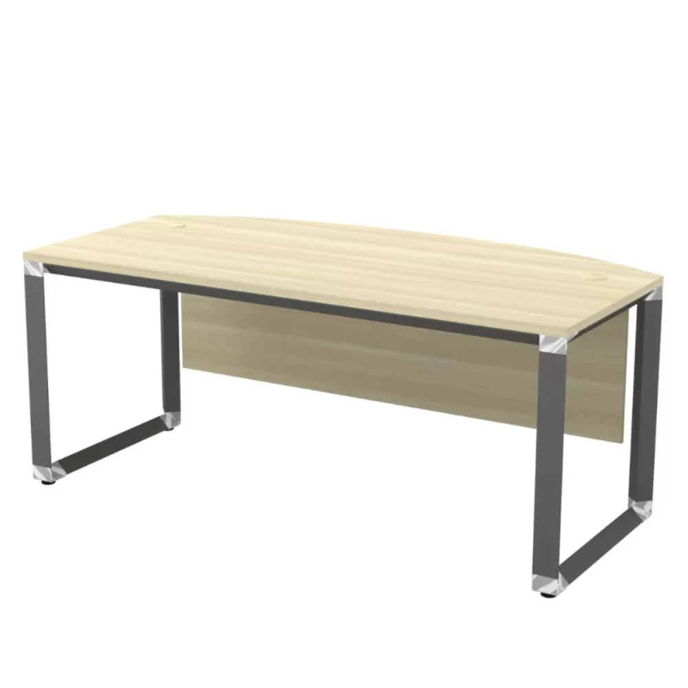 Curve-Front Executive Table With Wooden Front Panel｜Office Table Penang