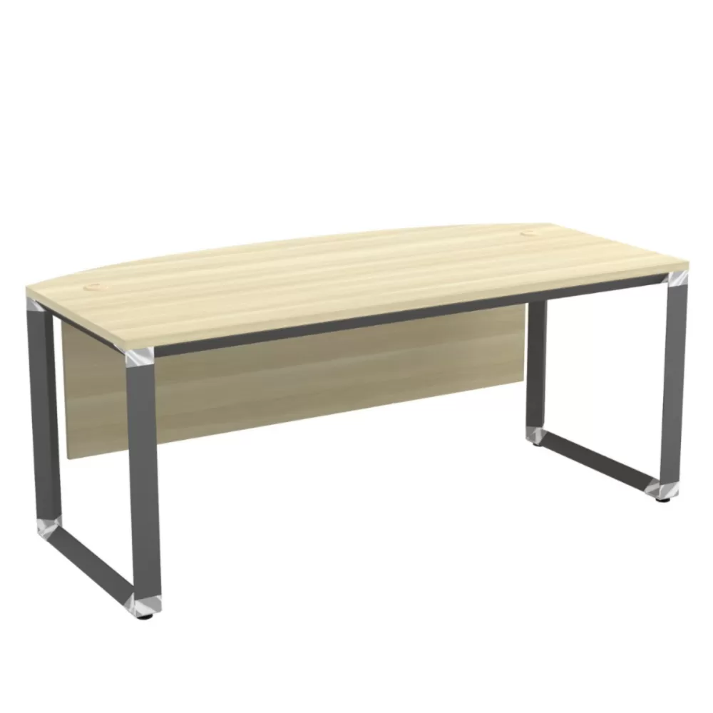 Curve-Front Executive Table With Wooden Front Panel｜Office Table Penang