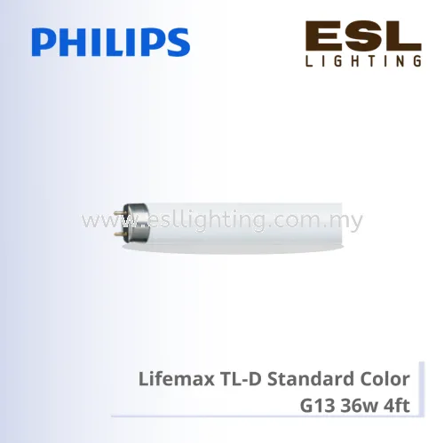 PHILIPS Lifemax TL-D Standard Color G13 36W 4ft Lifemax 36W/765 1SL/30 928045486501