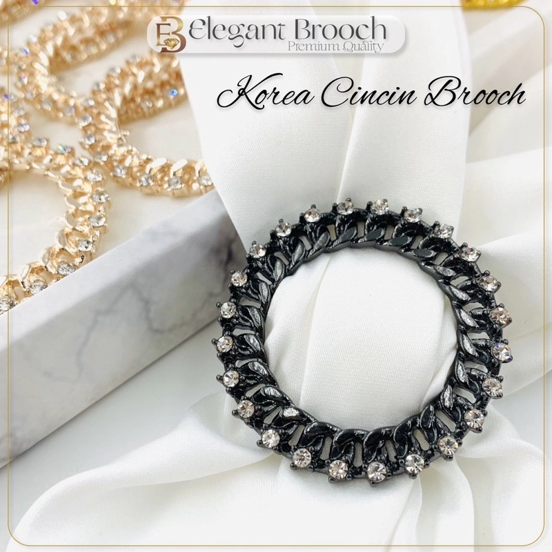 Elegant Brooch Kerongsang Cincin Tudung Bawal Brooch Ring Scarf Buckle Ring Tudung G3060