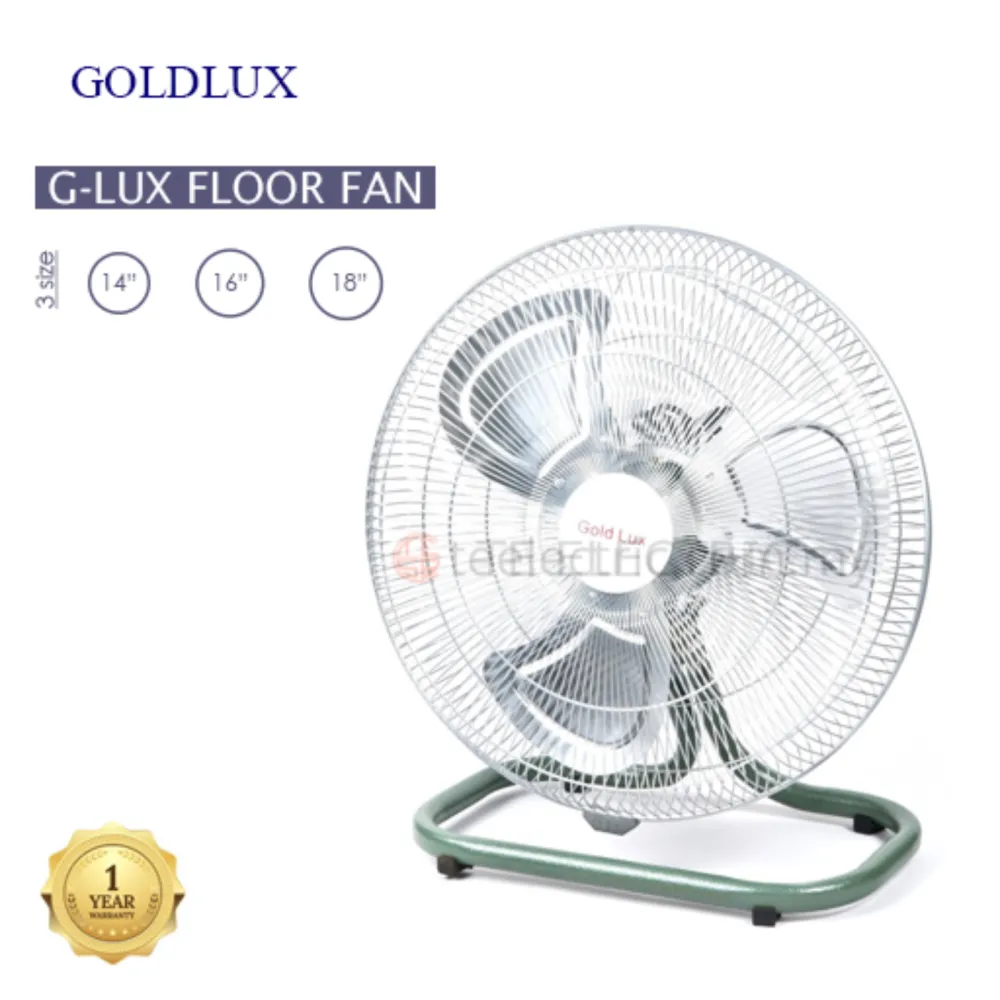 GOLDLUX G-LUX 14" 16" 18" INDUSTRIAL FLOOR FAN / GROUND FAN ADJUSTABLE SPEED FAN 12 / 14 / 18 INCH