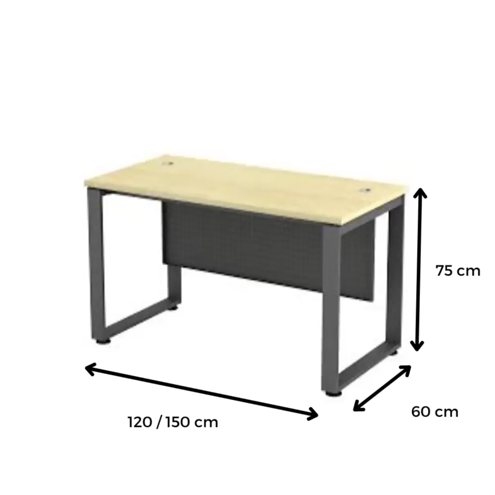 Standard Side Office Table With Metal Front Panel | Office Table Penang