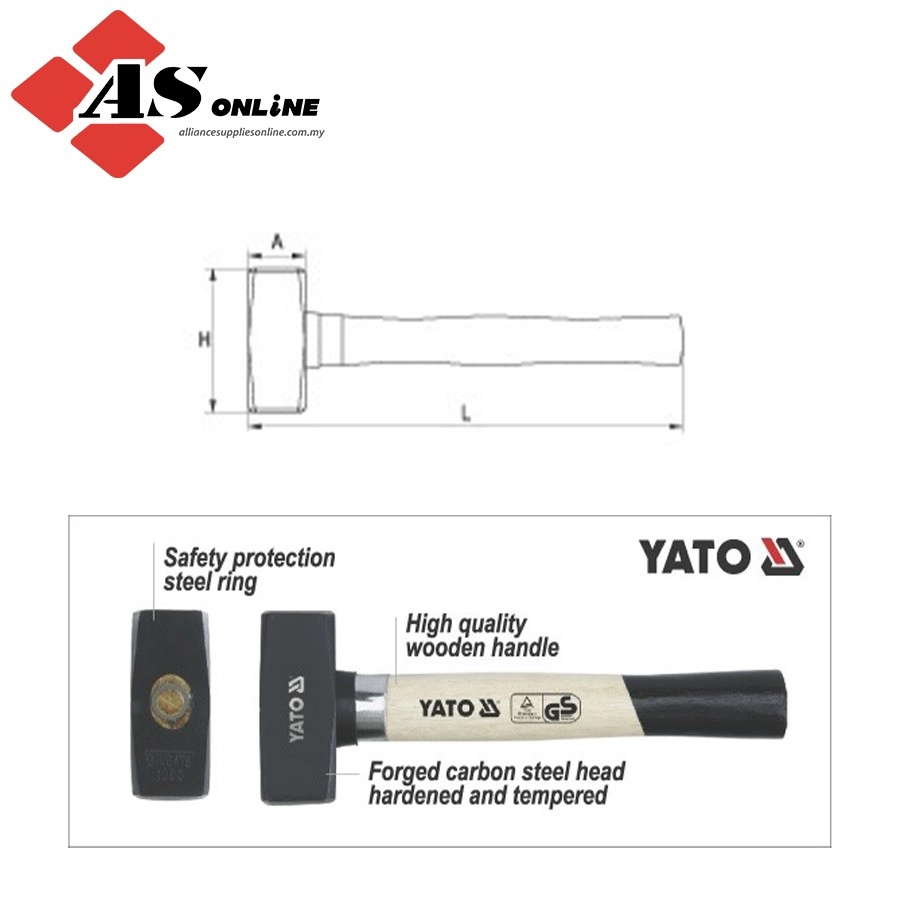 YATO Safety Stoning Hammer 1250g / Model: YT-4551