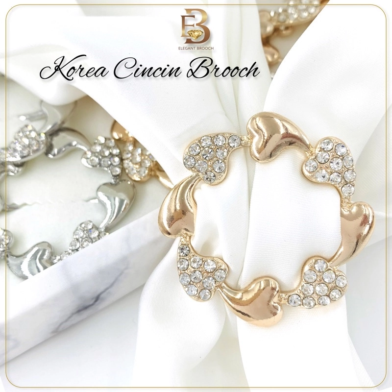 *Elegant Brooch* Kerongsang Korea Cincin Tudung Bawal Muslimah Brooch Ring  Tudung Scarf Buckle G3077