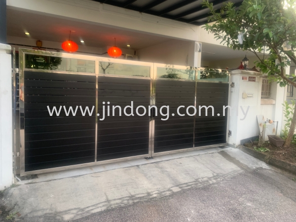  Stainless Steel Main Gate Johor Bahru (JB), Malaysia, Ulu Tiram Supplier, Suppliers, Supply, Supplies | Jin Dong Steel Works & Invisible Grille