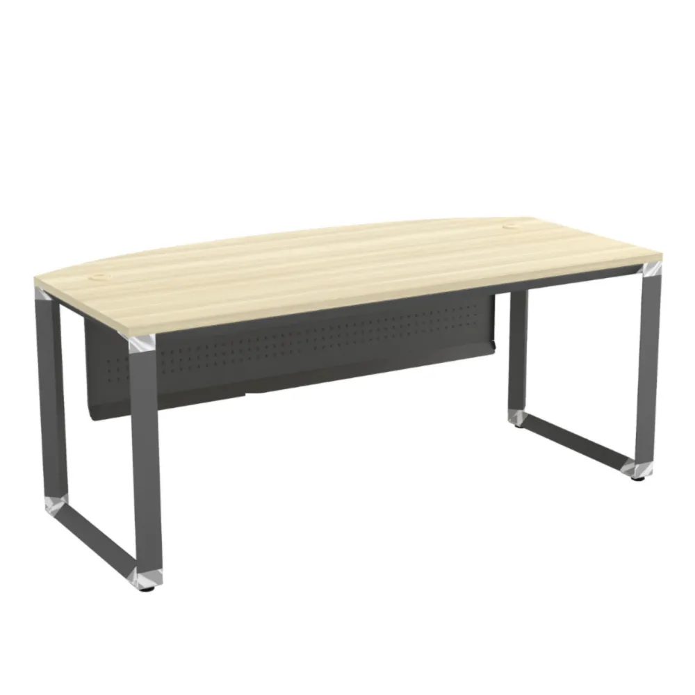 Curve-Front Executive Table With Metal Front Panel | Office Table ...