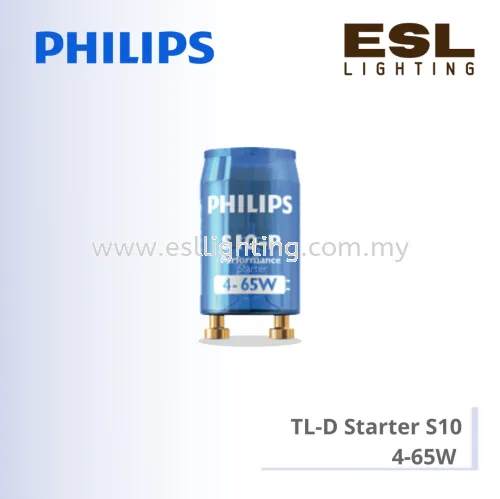 PHILIPS TL-D Starter S10 4-65W  S10-P 4-65W SIN 220-240V BL 20X25 MY SIR 928392110105