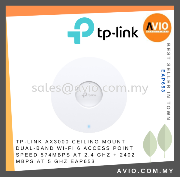 AX3000 Ceiling Mount Dual-Band Wi-Fi 6 Access Point SPEED 574Mbps at 2.4 GHz + 2402 Mbps at 5 GHz EAP653 Network Johor Bahru (JB), Kempas, Johor Jaya Supplier, Suppliers, Supply, Supplies | Avio Digital