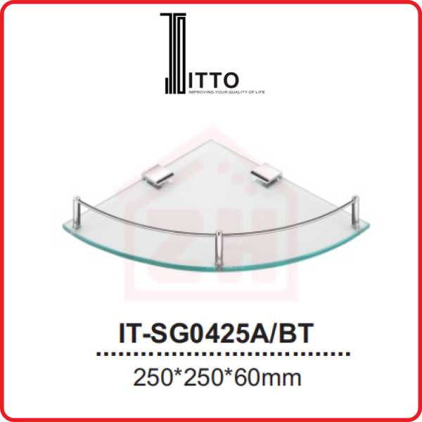 ITTO Corner Glass Shelf IT-SG0425A/BT ITTO GLASS SHELF BATHROOM ACCESSORIES BATHROOM Johor Bahru (JB), Kulai, Malaysia Supplier, Suppliers, Supply, Supplies | Zhin Heng Hardware & Trading Sdn Bhd