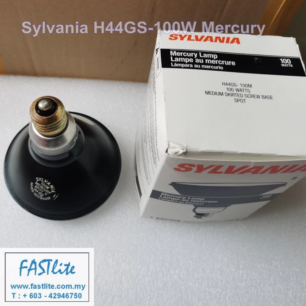 Sylvania H44GS-100W Mercury Blacklight UV lamp