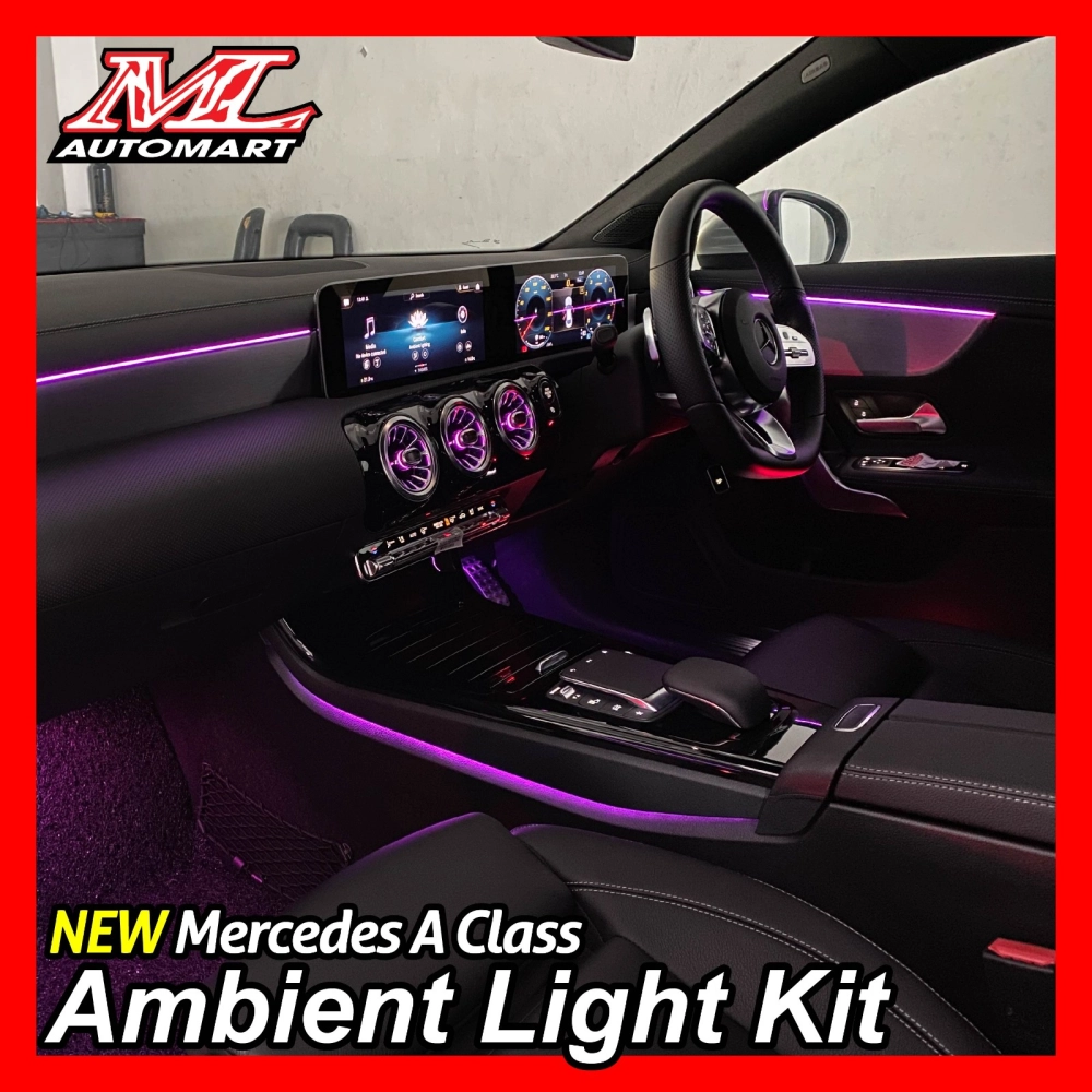 Mercedes Benz New A Class W177 Retrofit Ambient Light Kit (Turbine Airvent + Door Panel)