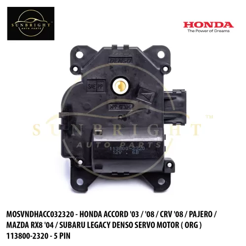 MOSVNDHACC032320 - HONDA ACCORD '03 / '08 / CRV '08 / PAJERO / MAZDA RX8 '04 / SUBARU LEGACY DENSO SERVO MOTOR ( ORG ) 113800-2320 - 5 PIN