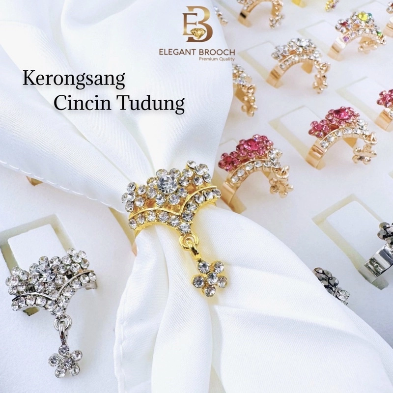 Elegant Brooch 1pc Kerongsang Cincin Tudung Adjustable Juntai Brooch Ring [2 pilihan Corak] - R3177