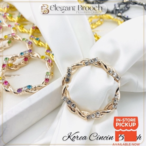 Elegant Brooch Kerongsang Korea Cincin Ting Tudung Bawal Brooch Ring Scarf Buckle G3059