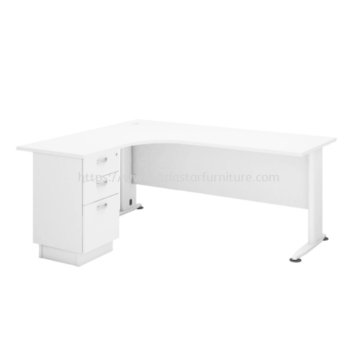 HADI 6 FEET L-SHAPE OFFICE TABLE WITH FIXED PEDESTAL