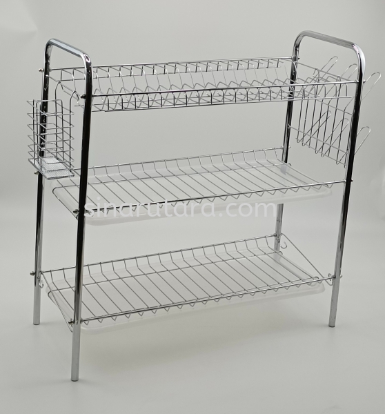 SR-0367 RAK PINGGAN MANGKUK TIGA TINGKAT Stainless Steel Dish Drainer Sinar Kedah, Malaysia, Lunas Supplier, Suppliers, Supply, Supplies | TH Sinar Utara Trading