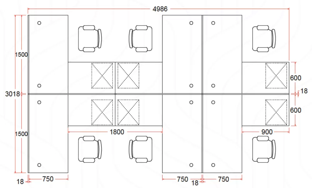 Office Workstation Table for 6 Person & More | Office Table Penang