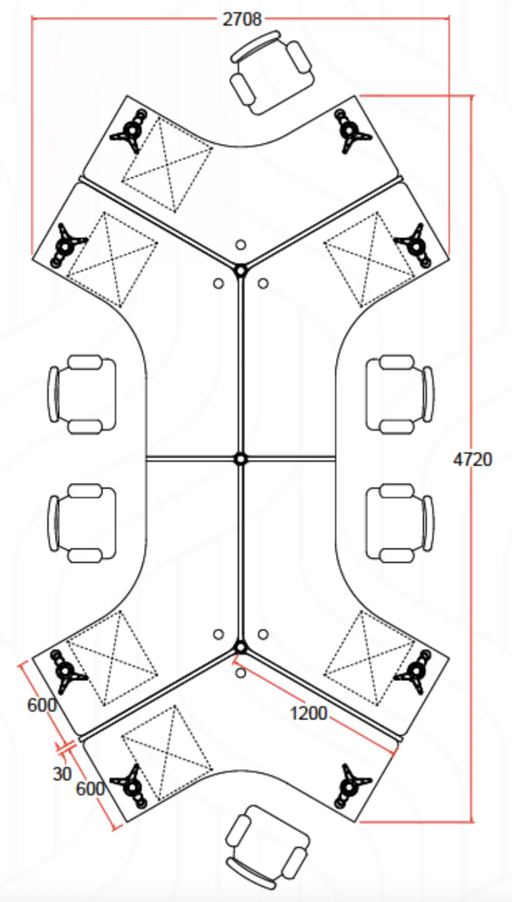 Office Workstation Table for 6 & More | Office Table Penang