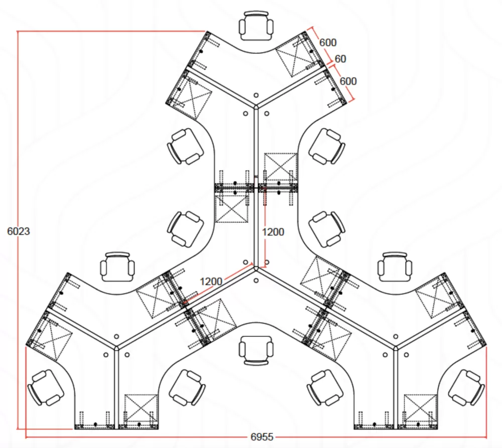 Office Workstation Table for 12 Person | Office Table Penang