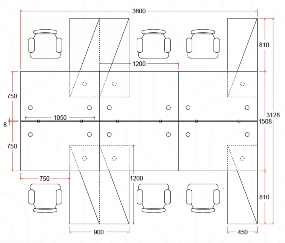 Office Workstation Table for 4 Person & More | Office Table Penang