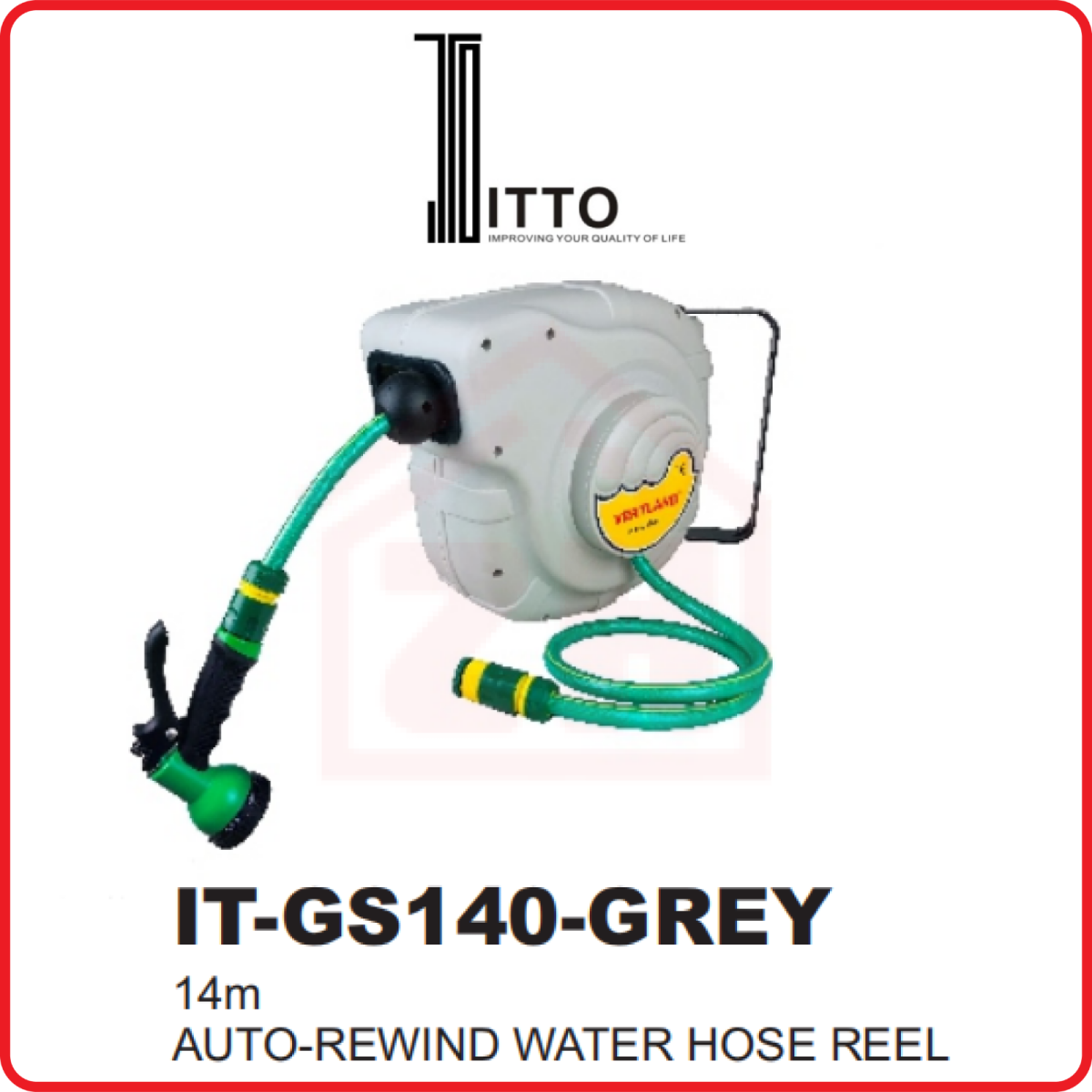 ITTO Auto-Rewind Water Hose Reel(14M) IT-GS140-GREY ITTO AUTO