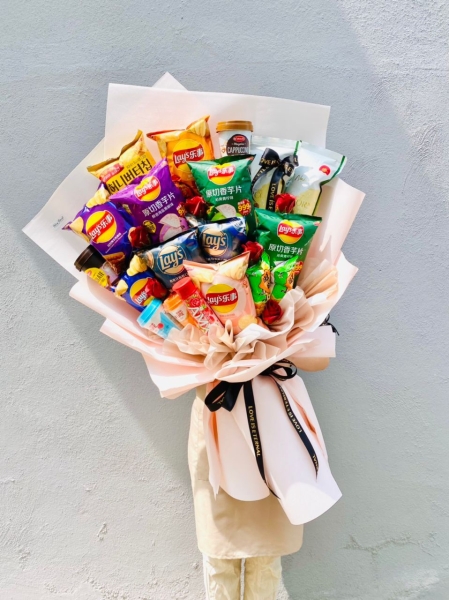 Nibbles Bouquets / Box- Chocolate/ Snacks  Melaka Retailer, Services | BLISS FLORIST