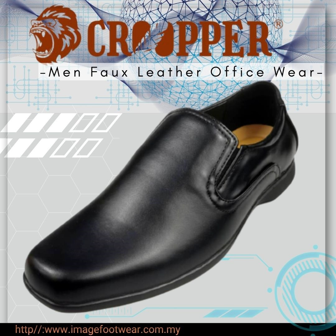 CROOPPER Men Faux Leather Formal Slip-On Shoe CM-82-4036- BLACK