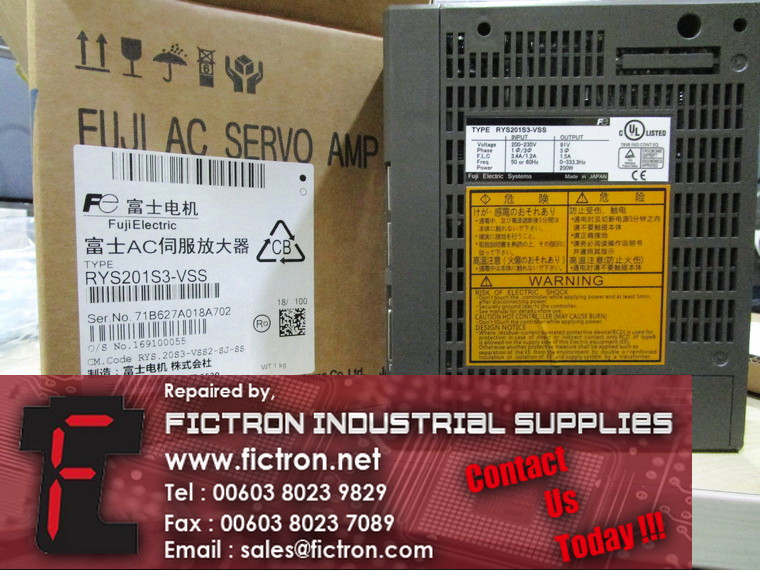 RYS201S3-VSS RYS201S3VSS FUJI ELECTRIC Servo Drive Supply Repair Malaysia Singapore Indonesia USA Thailand
