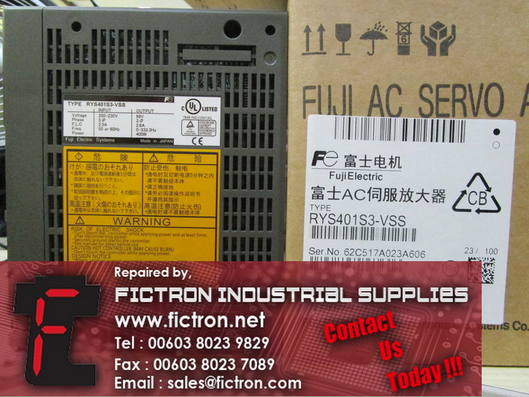 RYS401S3-VSS RYS401S3VSS FUJI ELECTRIC AC Servo Drive Supply Repair Malaysia Singapore Indonesia USA Thailand