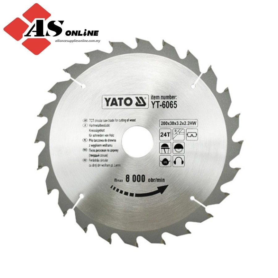 YATO Tct Circular Saw Blade For Cutting Wood 200x24x30mm / Model: YT-6065