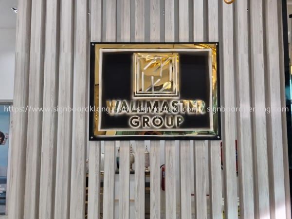 wallmaster indoor stainless steel gold mirror box up 3d led backlit lettering and logo signage at shah alam selangor Stainless steel glod 3D Led backlit signage Selangor, Malaysia, Kuala Lumpur (KL) Pembuat, Pebekal, Pemasangan | Great Sign Advertising (M) Sdn Bhd