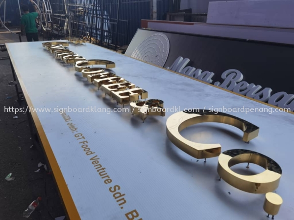 century coffee & co 3d stainless steel box up lettering signage signboard at telok panglima garang Stainless steel glod 3D Led backlit signage Kuala Lumpur (KL), Malaysia Pembinaan, Pasang, Pembekal | Great Sign Advertising (M) Sdn Bhd