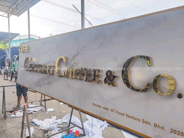 century coffee & co 3d stainless steel box up lettering signage signboard at telok panglima garang 3D STAINLESS STEEL GOLD LED BACKLIT SIGNAGE Selangor, Malaysia, Kuala Lumpur (KL) Supply, Manufacturers, Printing | Great Sign Advertising (M) Sdn Bhd