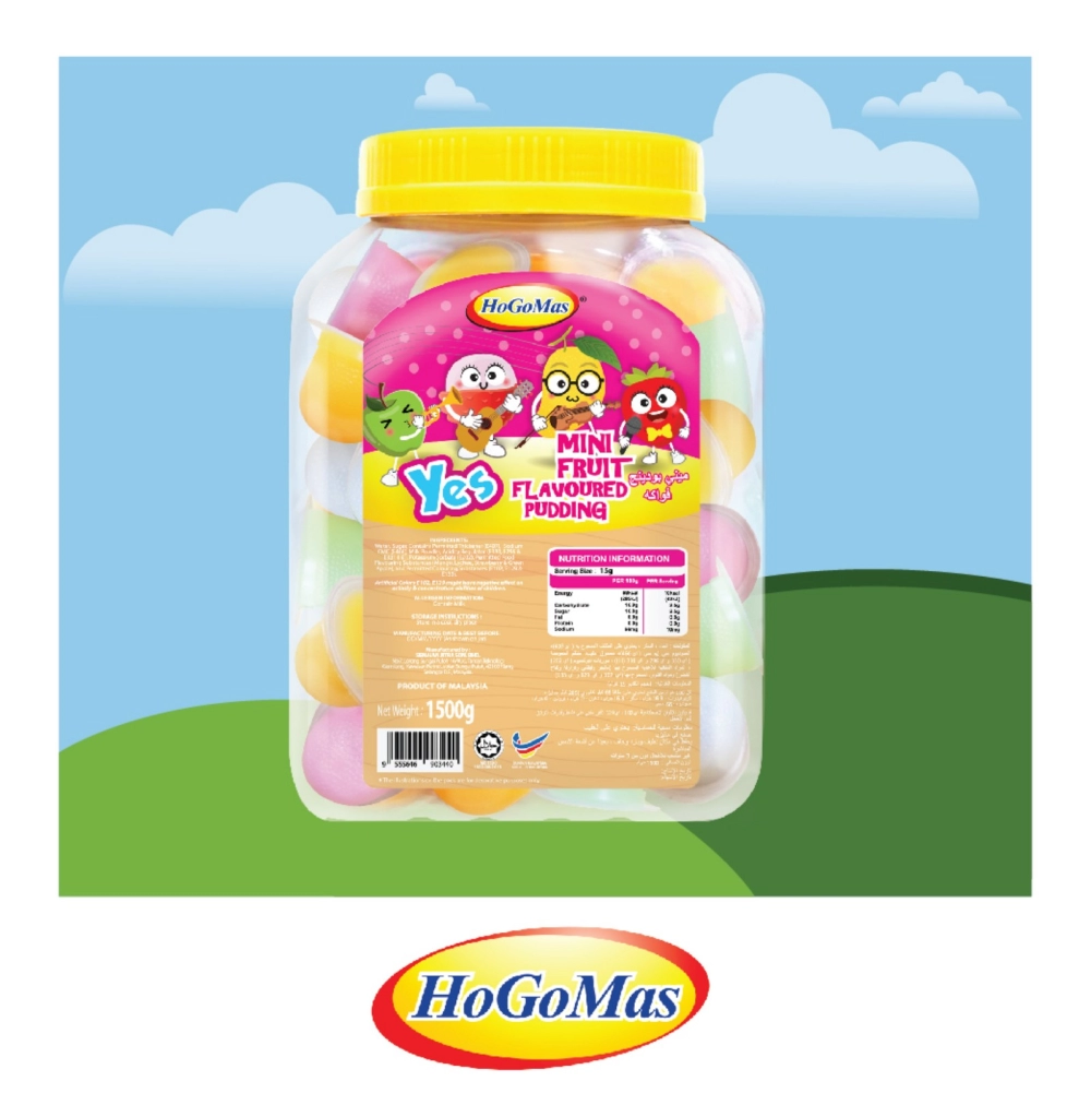 Hogomas Mini Fruit Flavoured Pudding 1500g (Jar)